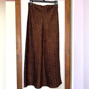Long Black and Brown Patterned Skirt